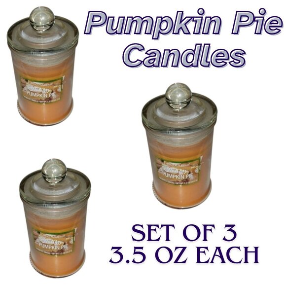 Perfect Harvest Other - Perfect Harvest Creamy PUMPKIN PIE Glass Candle with Lid -  SET of 3